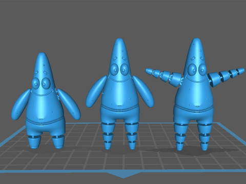 Patrick Star 3 Variants Modelo de Impressão 3D