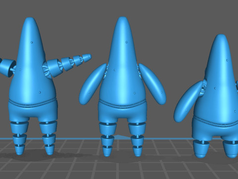Patrick Star 3 Variants 3D Baskı Modeli