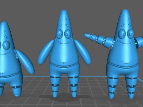 Patrick Star 3 Variants 3D Baskı Modeli