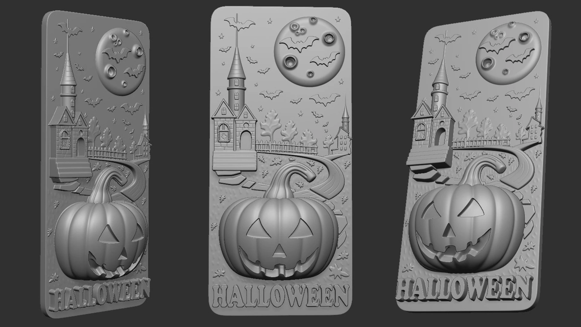 Halloween Fridge Magnet 3D Print Model .c4d .max .obj .3ds .fbx .stl .blend 