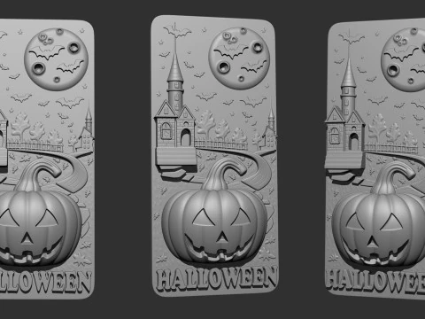 Halloween Fridge Magnet 3D Print Model