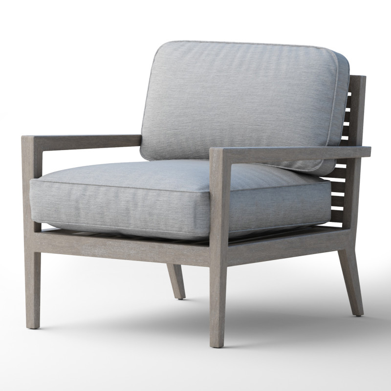 Sanford Rustic Modern Outdoor Grey Cushioned Wood Arm Chair 3D 모델 .c4d .max .obj .3ds .fbx .stl .blend 