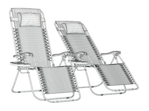 Belleze Zero Gravity Chaise Lounge 3Dモデル