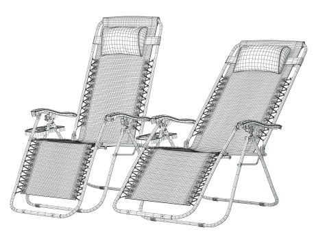 Belleze Zero Gravity Chaise Lounge 3Dモデル