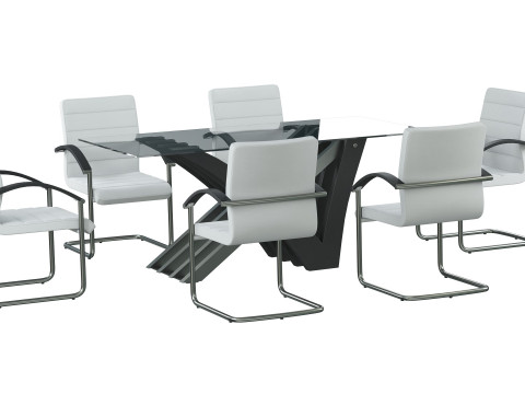 August Arm Chair and Table 3D Model