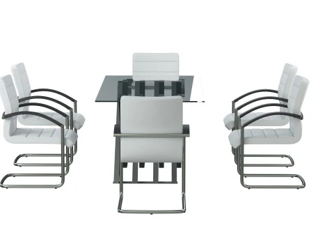 August Arm Chair and Table 3D Model