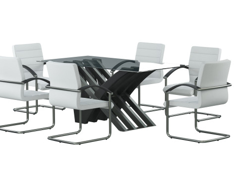 August Arm Chair and Table 3D Model