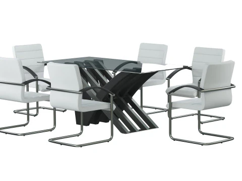 August Arm Chair and Table 3D Model