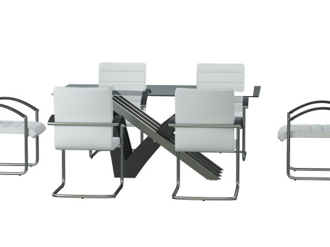August Arm Chair and Table 3D Model