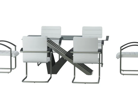 August Arm Chair and Table 3D Model