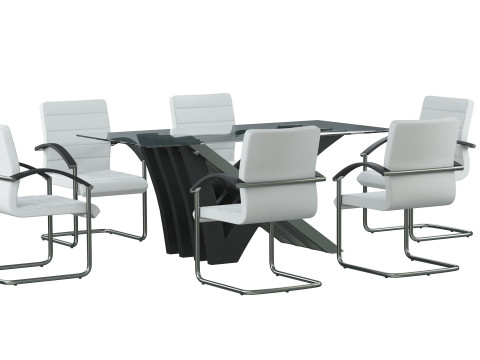 August Arm Chair and Table 3D Model