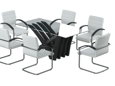 August Arm Chair and Table 3D Model