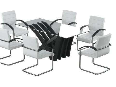 August Arm Chair and Table 3D Model