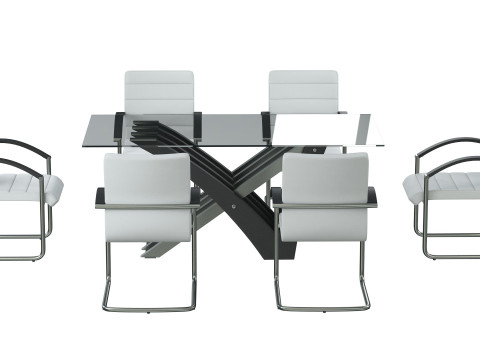 August Arm Chair and Table 3D Model