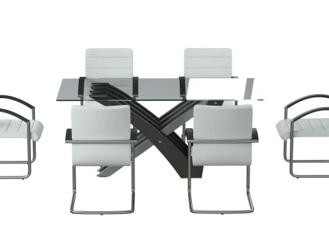 August Arm Chair and Table 3D Model