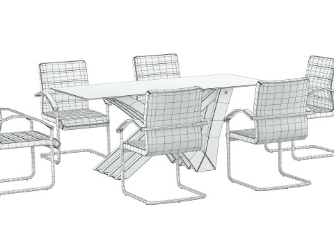 August Arm Chair and Table 3D Model