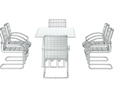 August Arm Chair and Table 3D Model