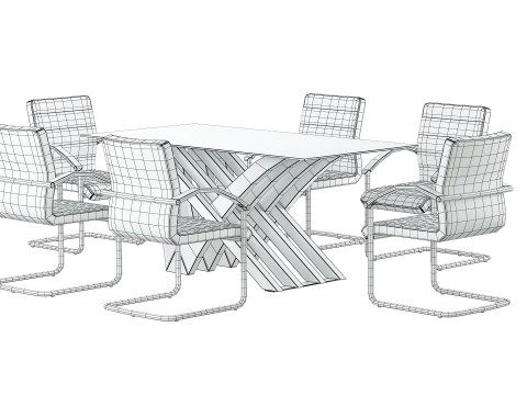 August Arm Chair and Table 3D Model