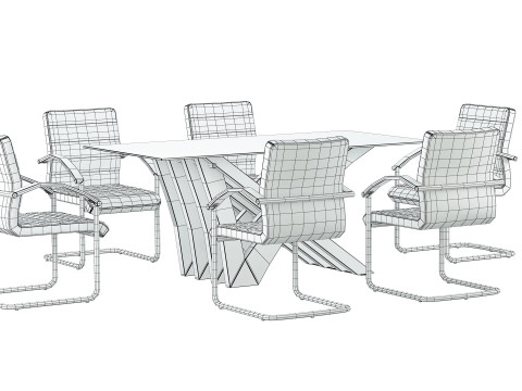August Arm Chair and Table 3D Model