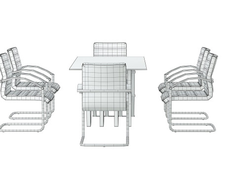 August Arm Chair and Table 3D Model