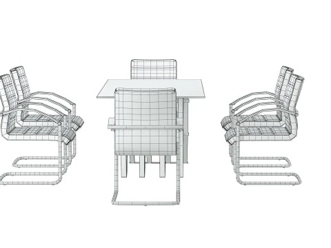 August Arm Chair and Table 3D Model