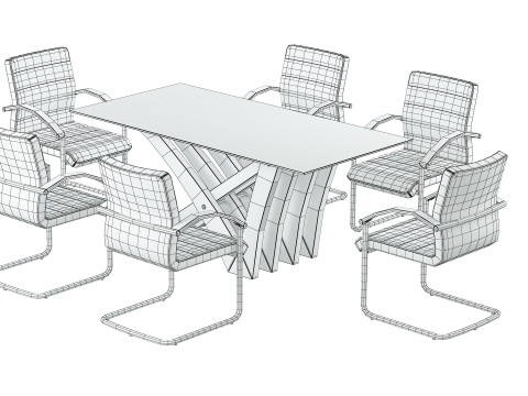 August Arm Chair and Table 3D Model