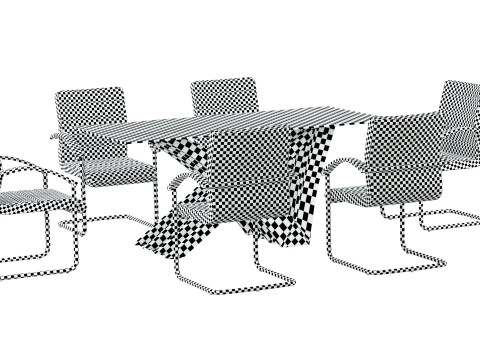 August Arm Chair and Table 3D Model