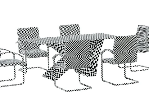 August Arm Chair and Table 3D Model