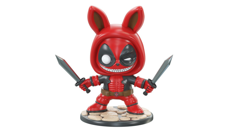 LABUBU Deadpool 3D Modell .c4d .max .obj .3ds .fbx .stl .blend