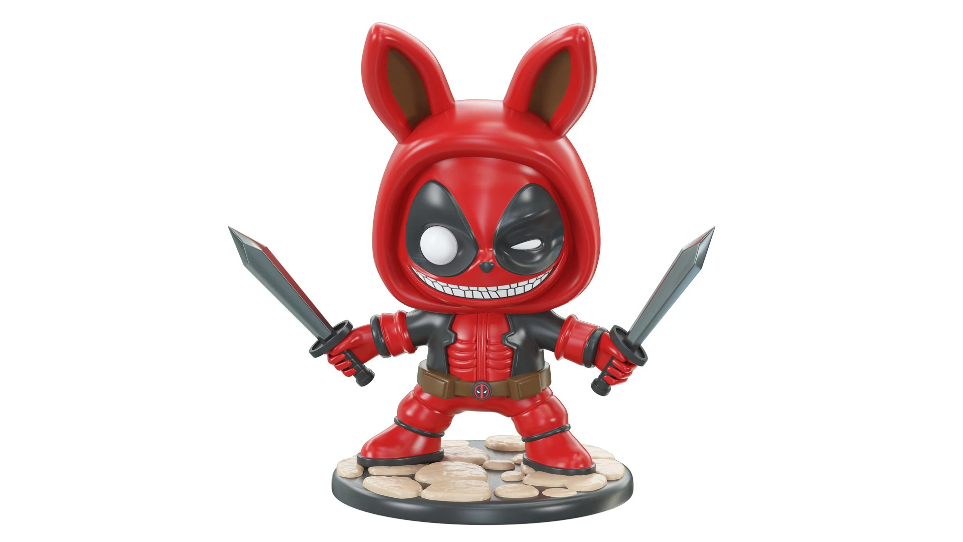 LABUBU Deadpool 3D Model .c4d .max .obj .3ds .fbx .stl .blend 