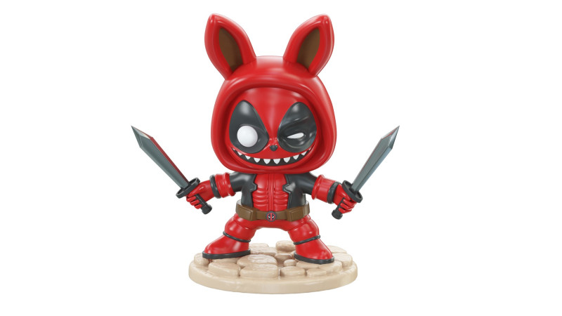 LABUBU Deadpool Figure 3D Druckmodell .c4d .max .obj .3ds .fbx .stl .blend 