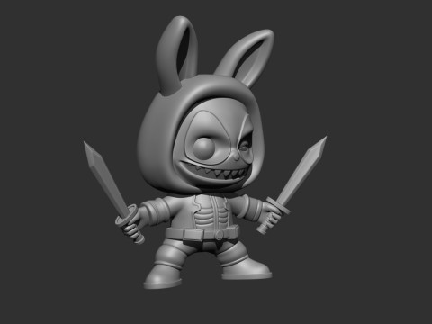 LABUBU Deadpool Figure 3D Druckmodell