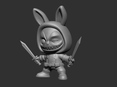 LABUBU Deadpool Figure 3D Print Model