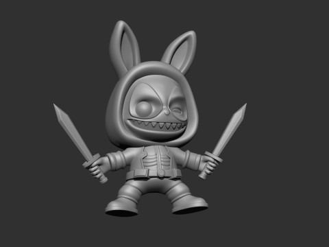 LABUBU Deadpool Figure 3D Druckmodell
