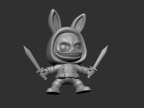 LABUBU Deadpool Figure 3D Print Model