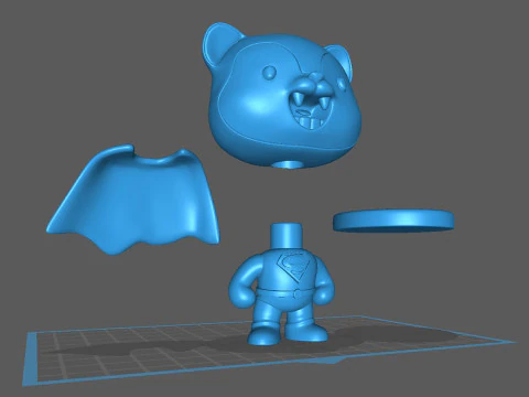 Super Bear Figure 3D Print Model