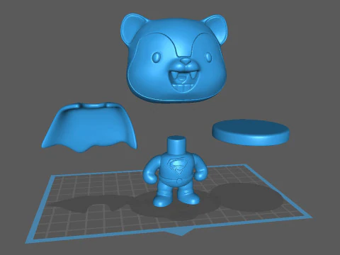 Super Bear Figure 3D Print Model