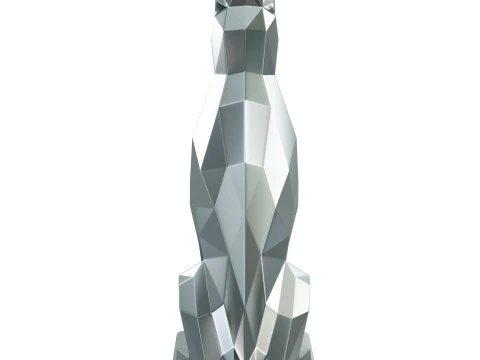 Polygonal Doberman Statue 3D Print Model