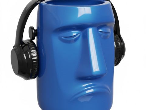 HEAD FLOWER POT VASE SAD 3D Print Model