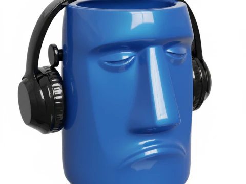 HEAD FLOWER POT VASE SAD 3D Print Model