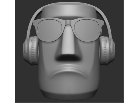 HEAD FLOWER POT VASE SAD 3D Print Model