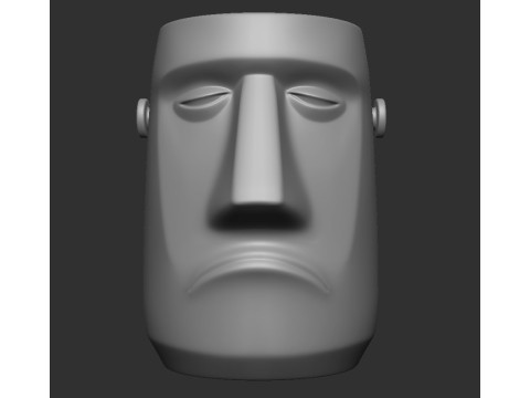 HEAD FLOWER POT VASE SAD 3D Print Model