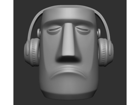 HEAD FLOWER POT VASE SAD 3D Print Model