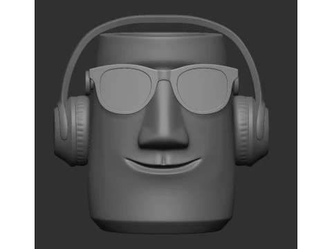 HEAD FLOWER POT VASE HAPPY 3D Print Model