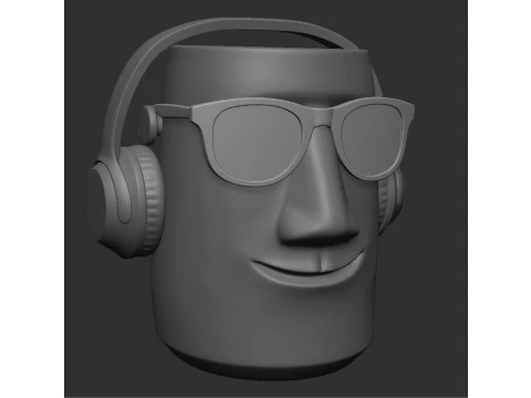 HEAD FLOWER POT VASE HAPPY 3D Print Model
