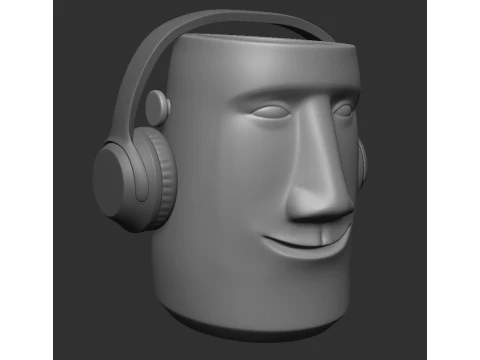HEAD FLOWER POT VASE HAPPY 3D Print Model