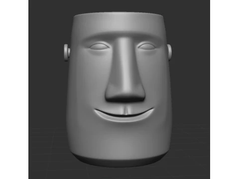 HEAD FLOWER POT VASE HAPPY 3D Print Model