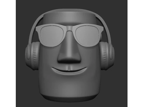 HEAD FLOWER POT VASE HAPPY 3D Print Model