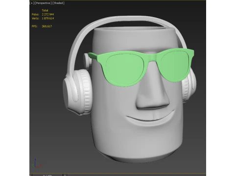 HEAD FLOWER POT VASE HAPPY 3D Print Model