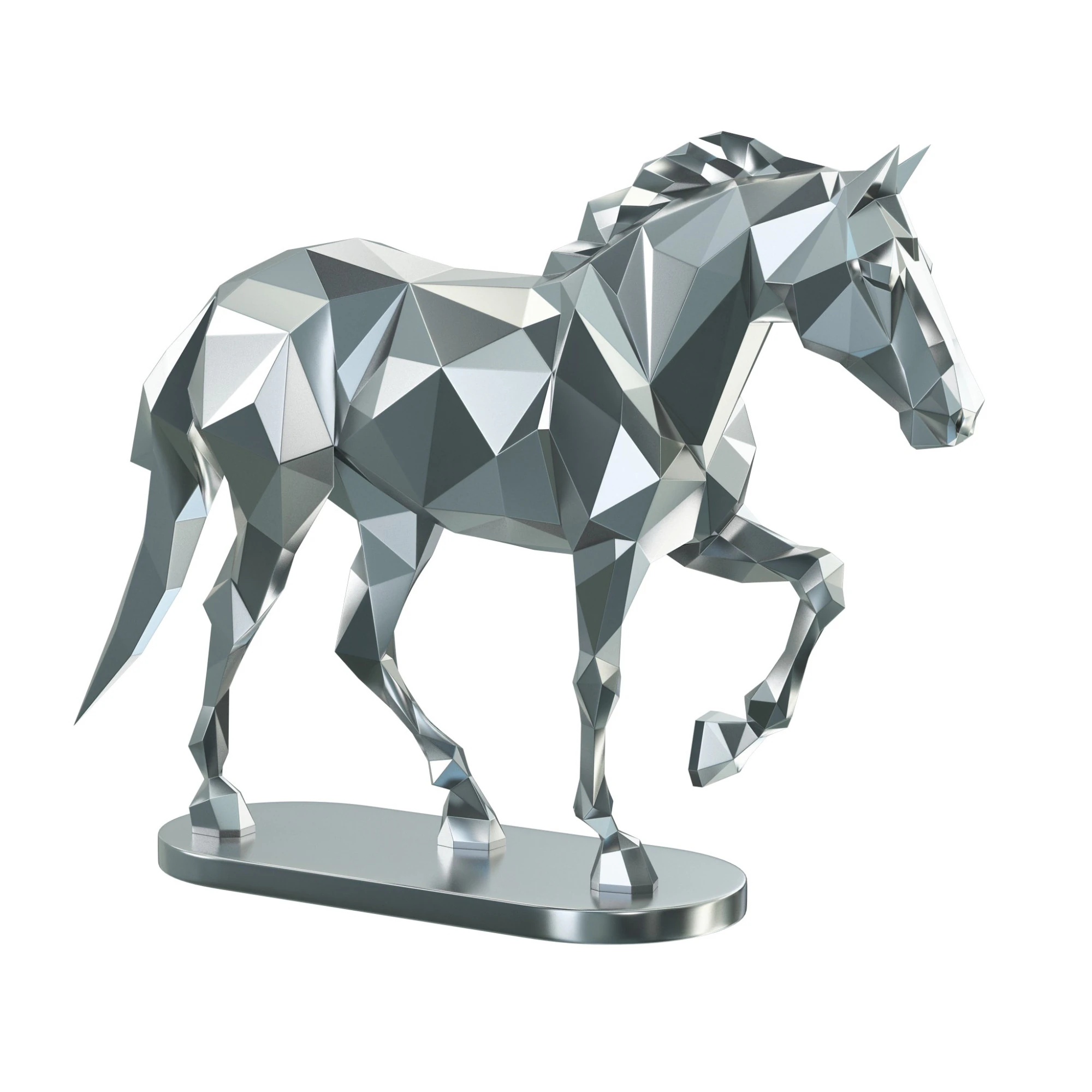 POLYGONAL HORSE 3D Print Model .c4d .max .obj .3ds .fbx .stl .blend